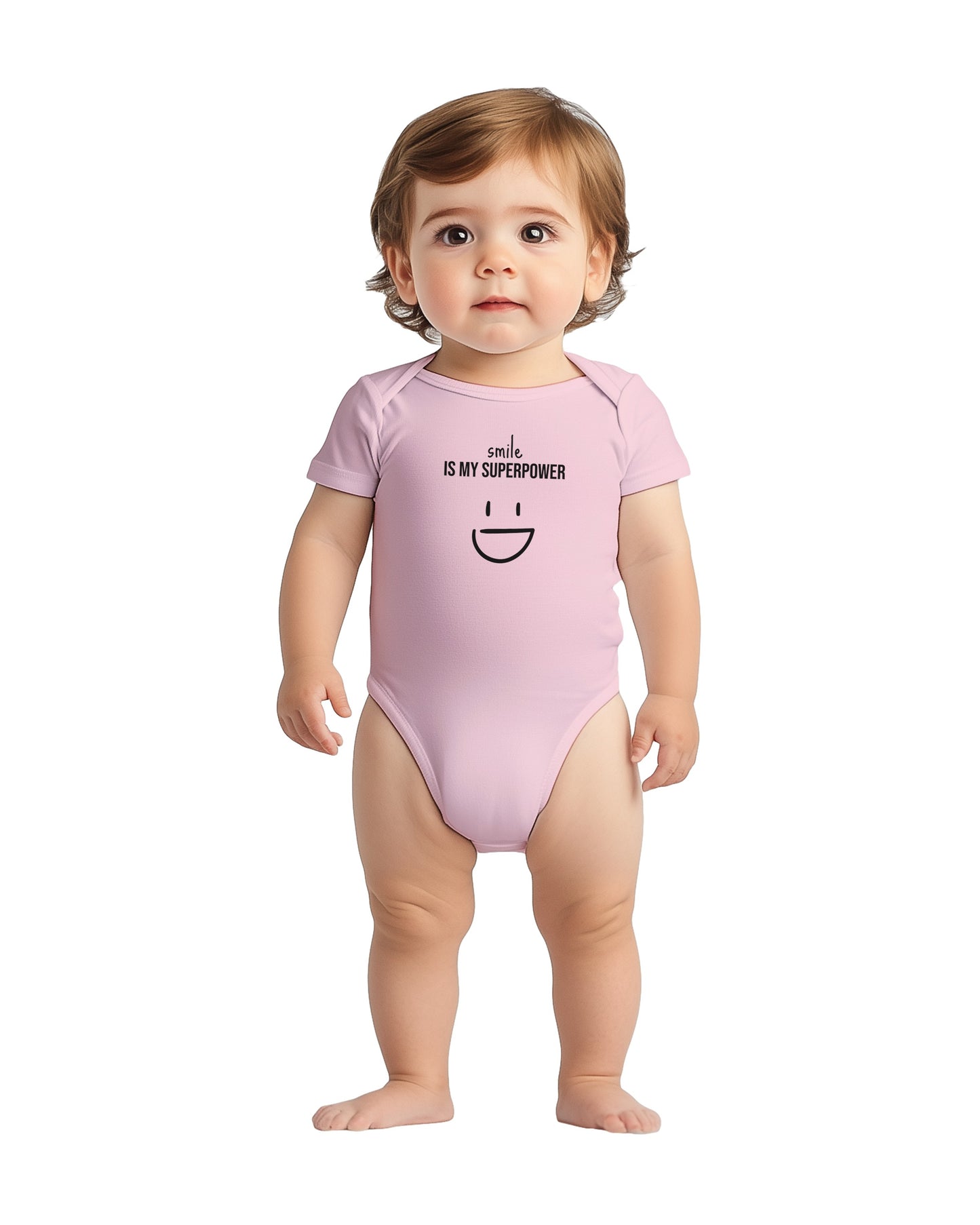 "Smile Is My Superpower” Baby Bodysuit – Cute heart on your little love