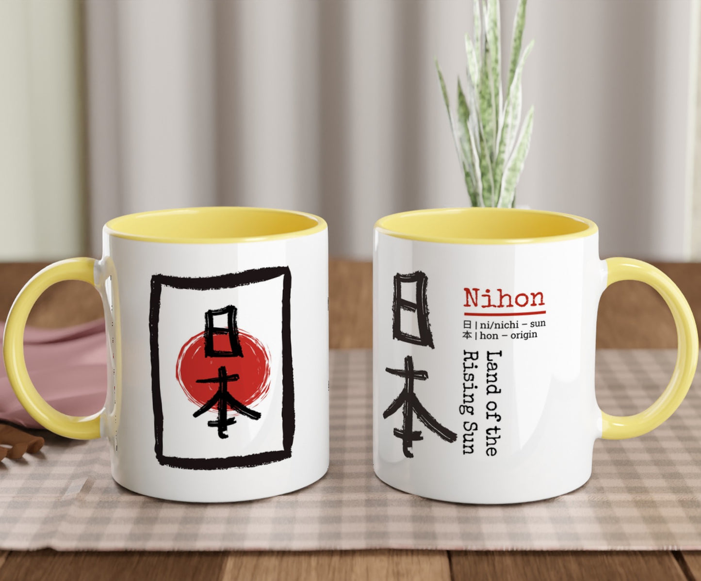 Nihon Kanji Mug – "Land of the Rising Sun” Japanese Ceramic Mug (11oz)
