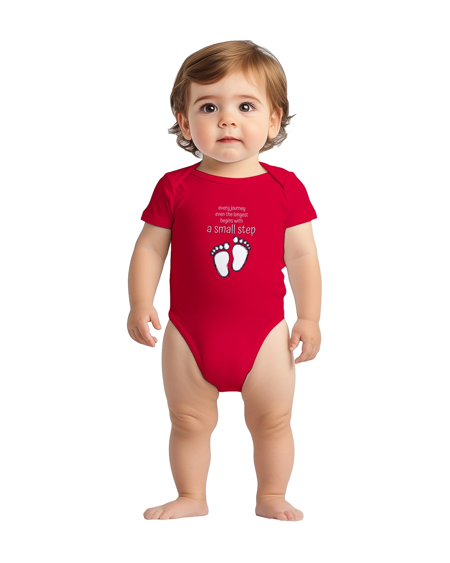 "Every journey begins with a small step” Baby Bodysuit – Cute Funny Infant Onesie