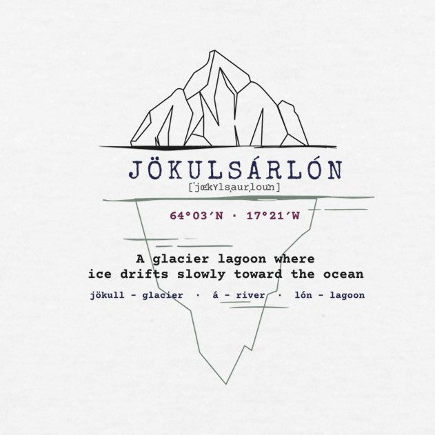 Jökulsárlón – T-Shirt con iceberg e definizione dall'islandese