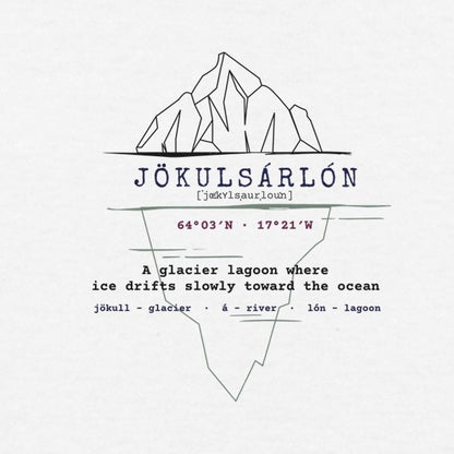 Jökulsárlón – T-Shirt con iceberg e definizione dall'islandese