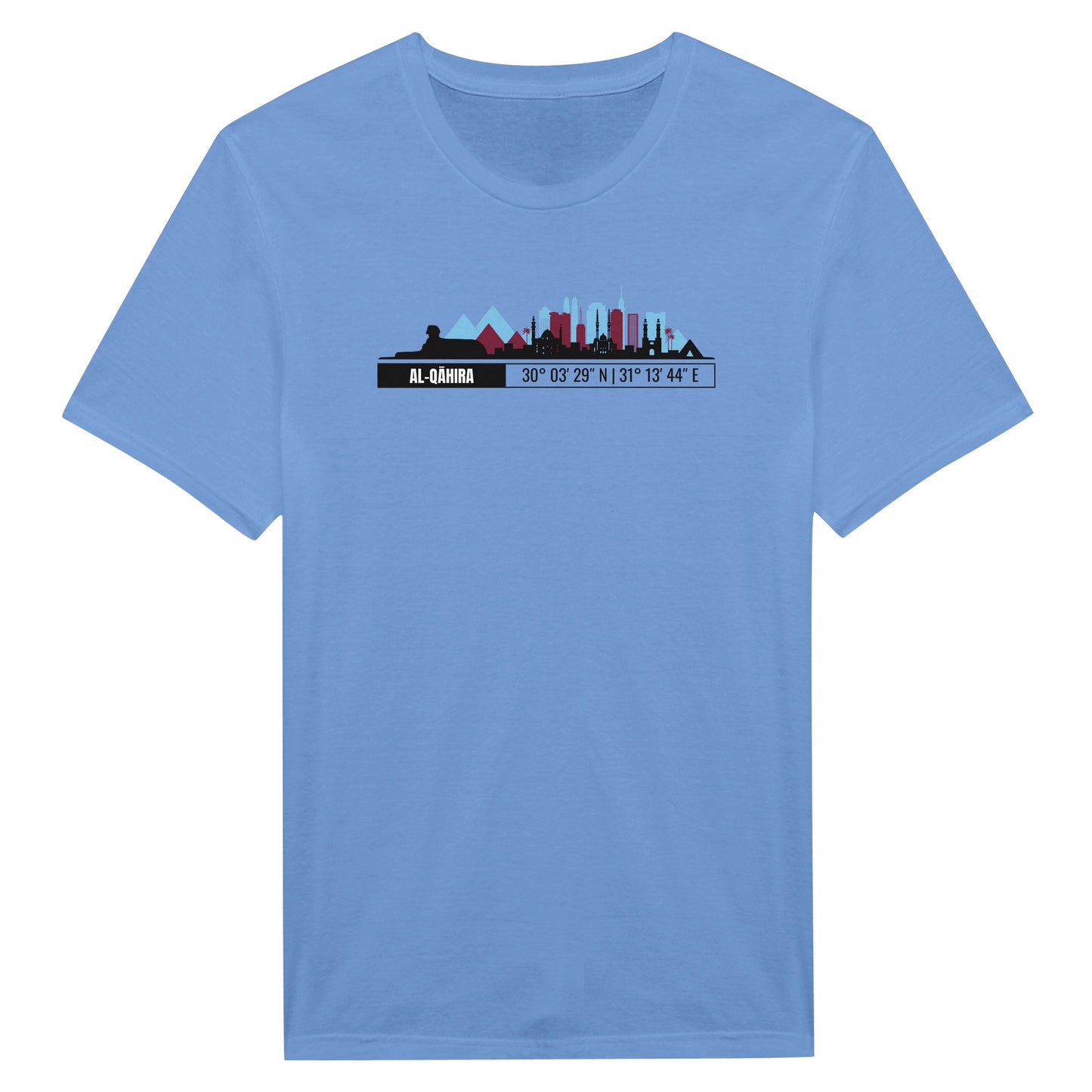 T-Shirt Il Cairo con Skyline e Coordinate – Minimal City Tee, Egypt Travel Gift