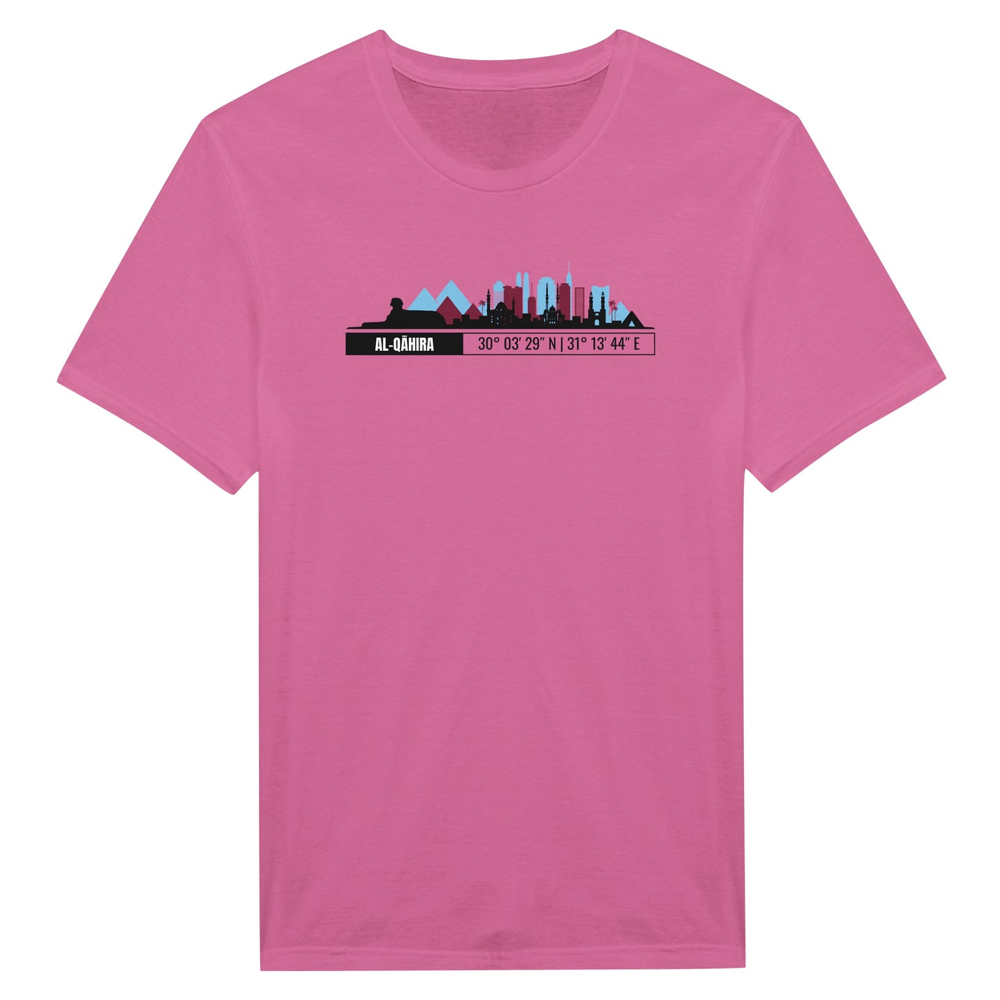T-Shirt Il Cairo con Skyline e Coordinate – Minimal City Tee, Egypt Travel Gift