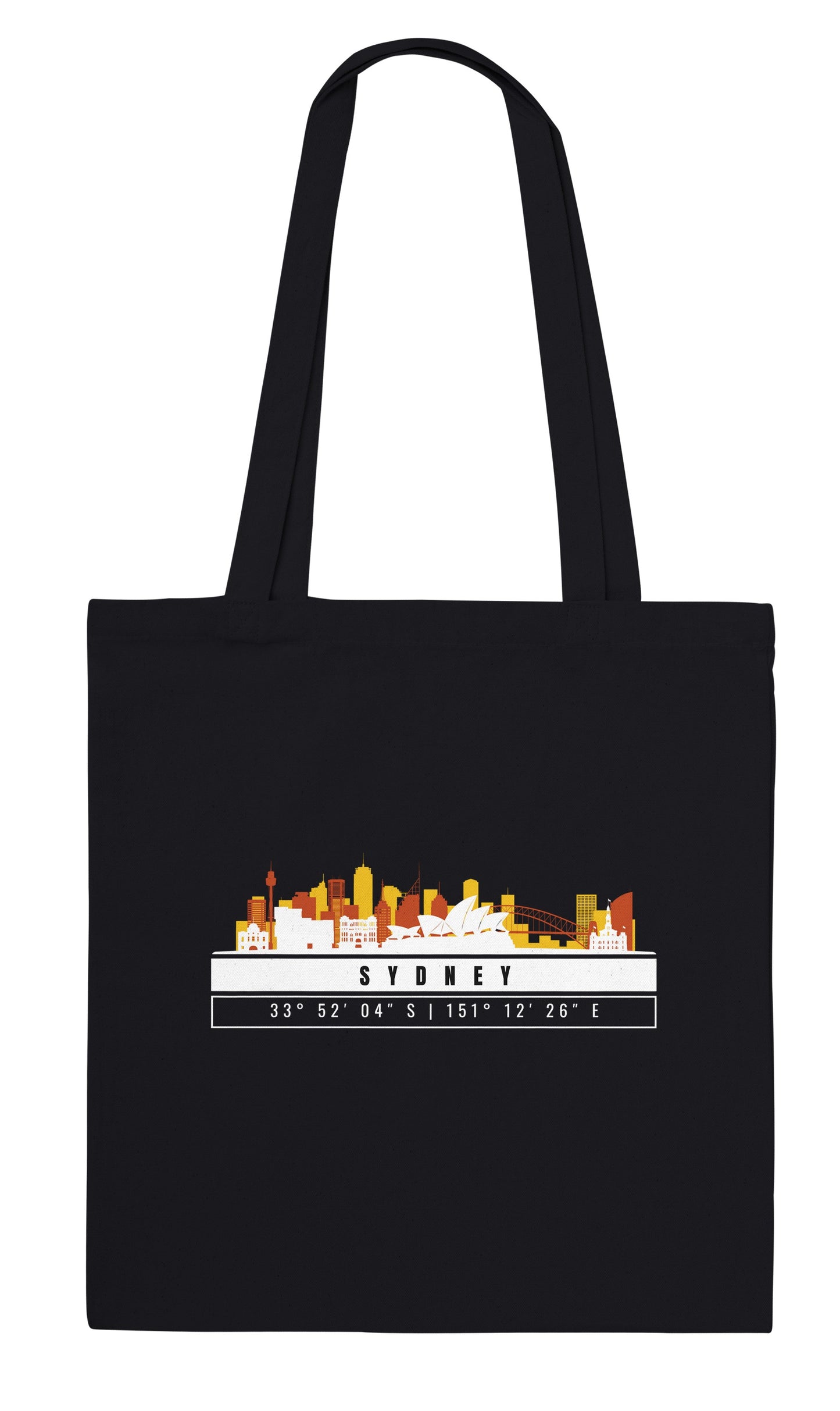 Sydney Skyline Tote Bag – Borsa in Cotone Riutilizzabile con Coordinate