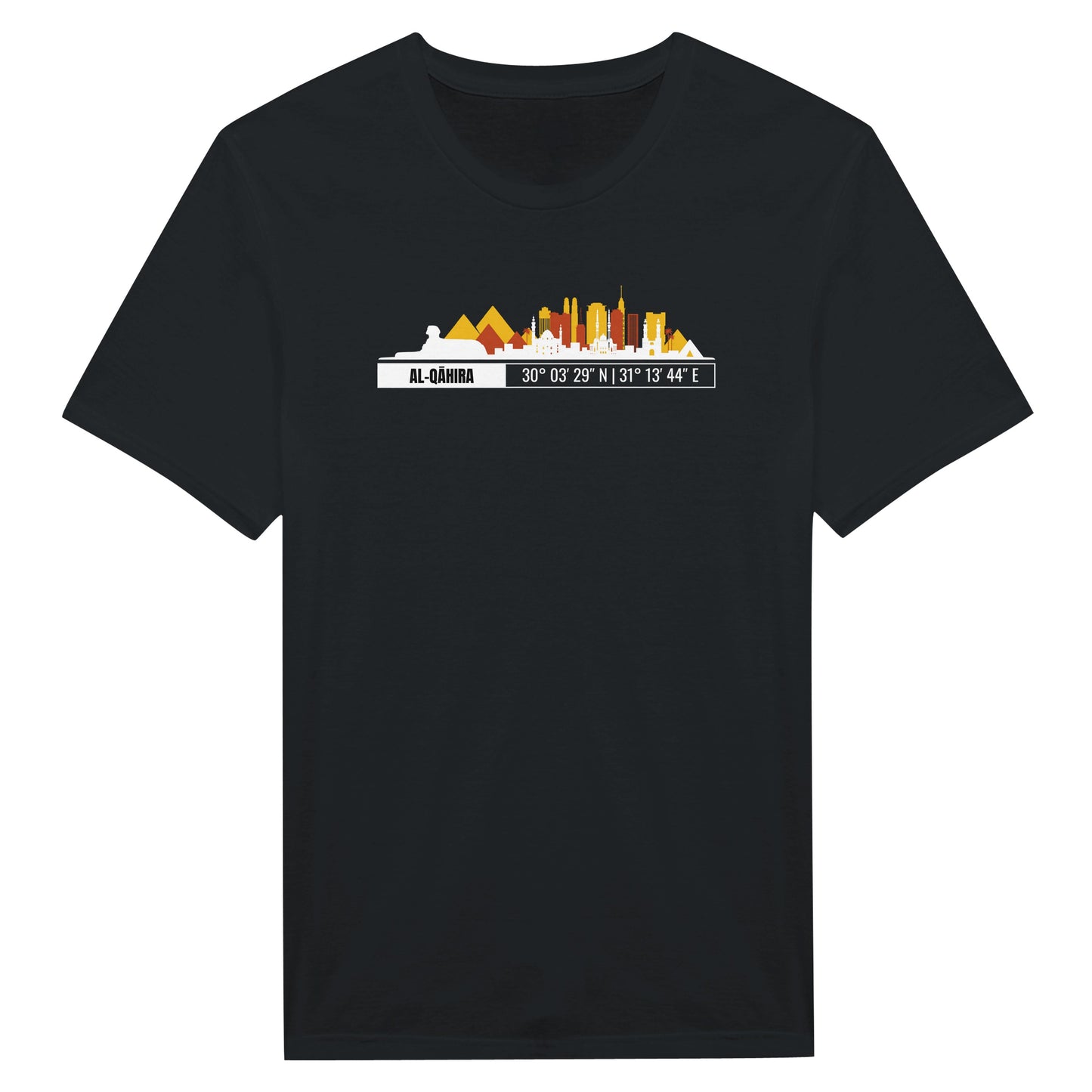 T-Shirt Il Cairo con Skyline e Coordinate – Minimal City Tee, Egypt Travel Gift