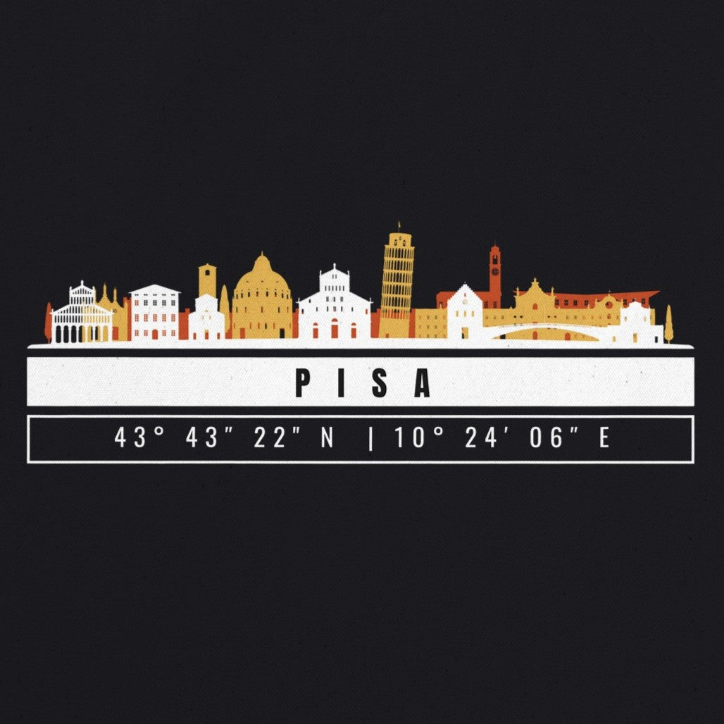Pisa Skyline Tote Bag – Borsa in Cotone Riutilizzabile con Coordinate
