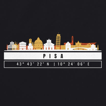 Pisa Skyline Tote Bag – Borsa in Cotone Riutilizzabile con Coordinate