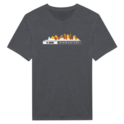 T-Shirt Il Cairo con Skyline e Coordinate – Minimal City Tee, Egypt Travel Gift