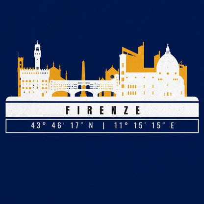 Firenze Skyline Tote Bag – Borsa in Cotone Riutilizzabile con Coordinate