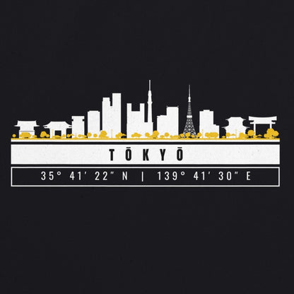 Tokyo Skyline Tote Bag – Borsa in Cotone Riutilizzabile con Coordinate