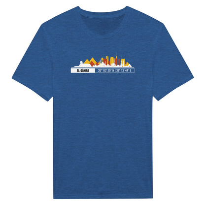 T-Shirt Il Cairo con Skyline e Coordinate – Minimal City Tee, Egypt Travel Gift
