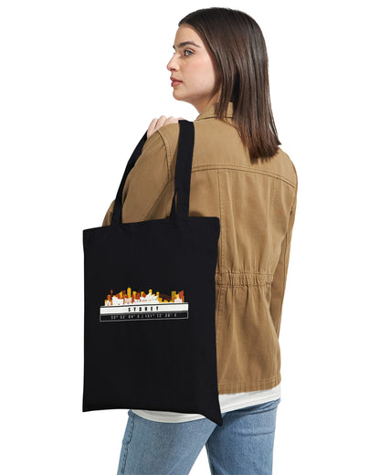 Sydney Skyline Tote Bag – Borsa in Cotone Riutilizzabile con Coordinate