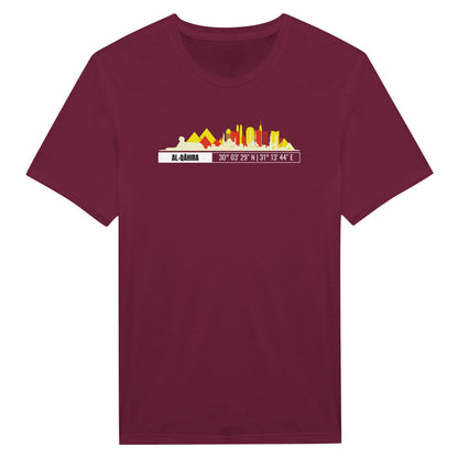 T-Shirt Il Cairo con Skyline e Coordinate – Minimal City Tee, Egypt Travel Gift