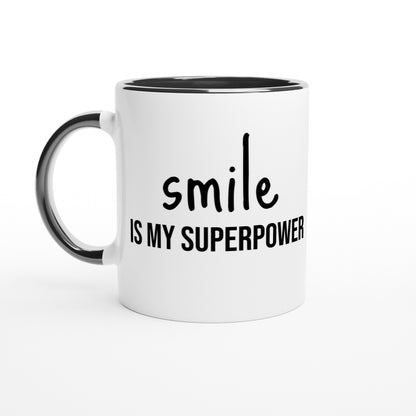 Smile Is My Superpower – Mug Bicolore – Tazza in Ceramica Divertente e Motivazionale