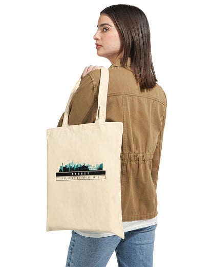 Sydney Skyline Tote Bag – Borsa in Cotone Riutilizzabile con Coordinate