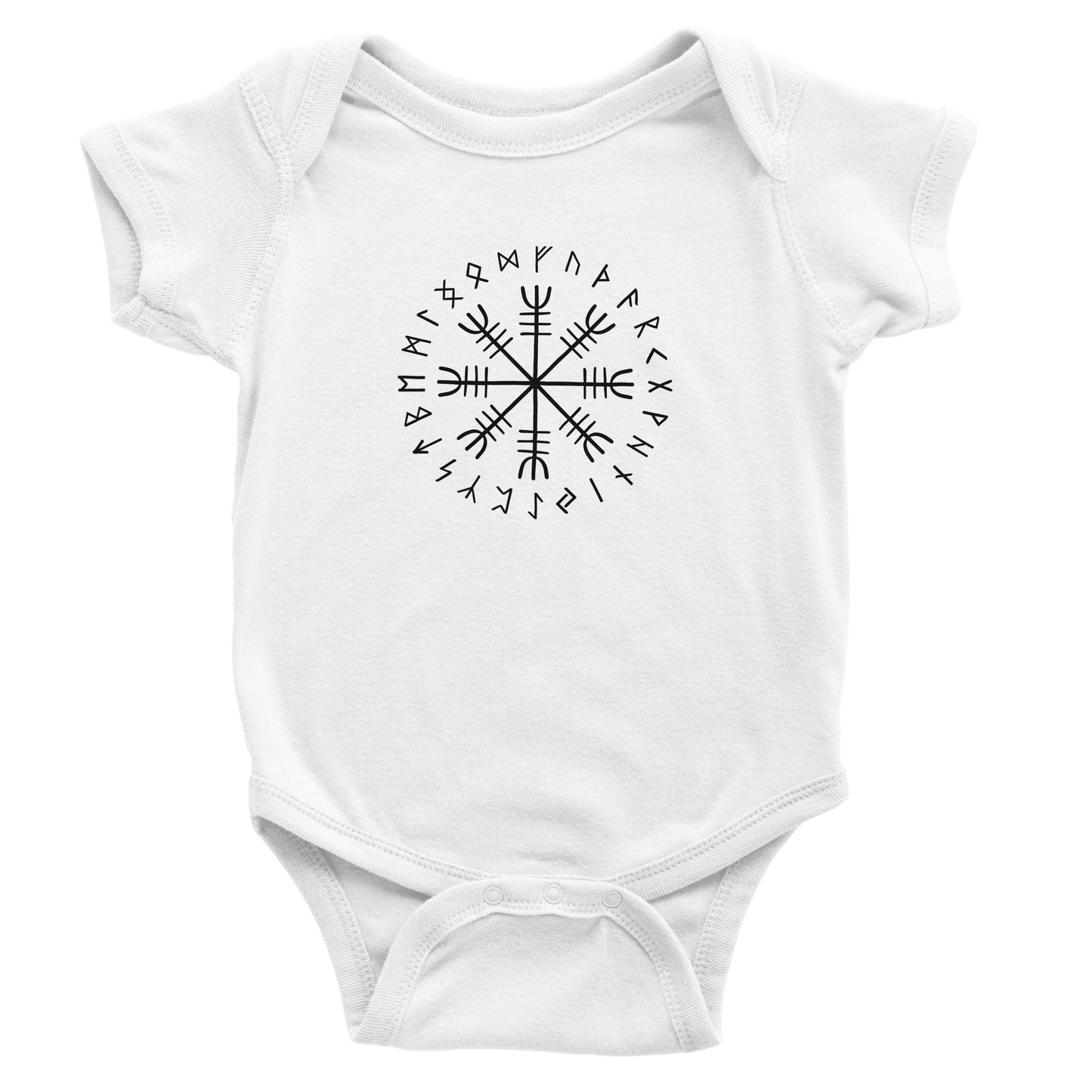 Vegvisir Viking Baby Bodysuit – Norse Compass Symbol Cotton Onesie