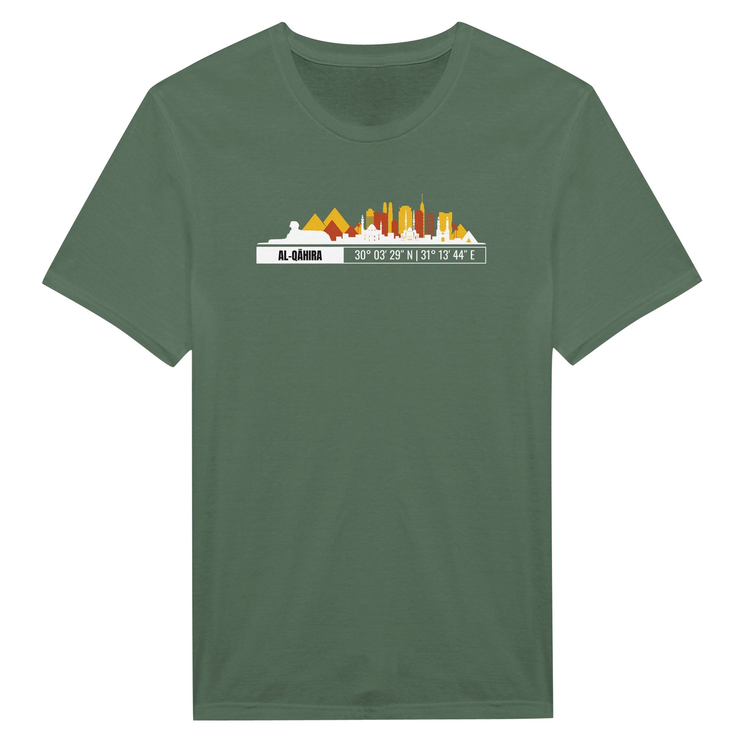 T-Shirt Il Cairo con Skyline e Coordinate – Minimal City Tee, Egypt Travel Gift