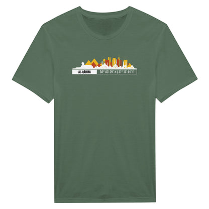 T-Shirt Il Cairo con Skyline e Coordinate – Minimal City Tee, Egypt Travel Gift