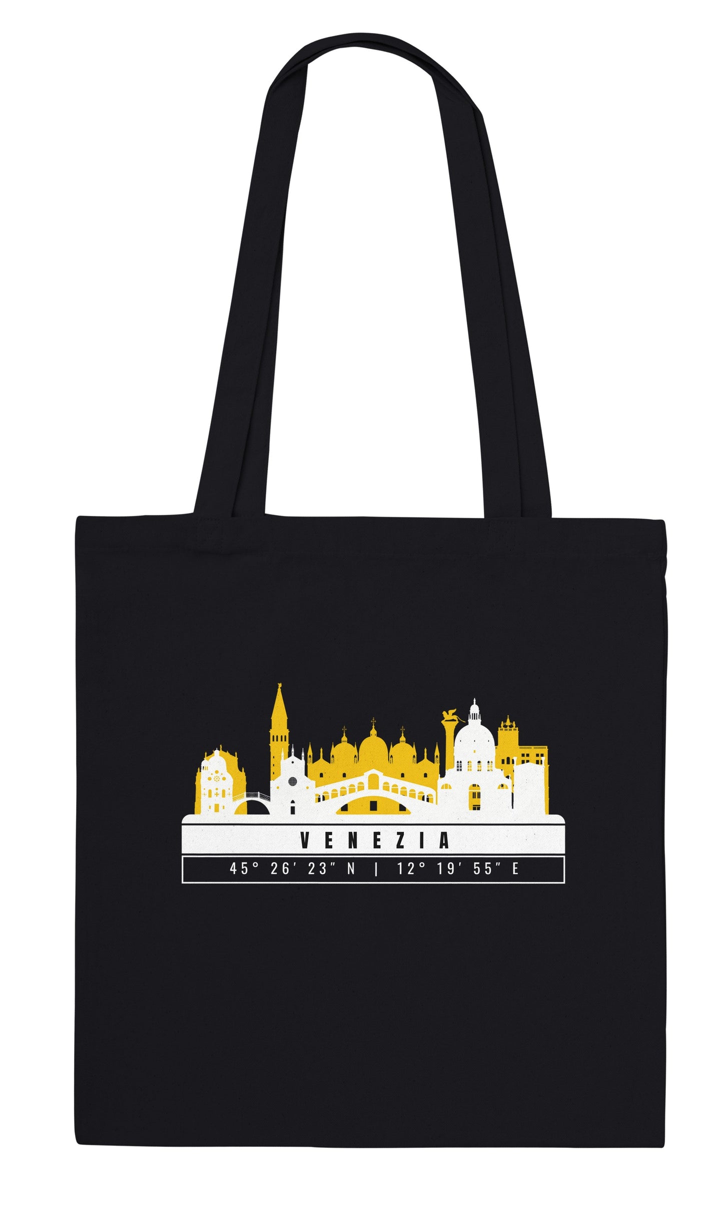 Venezia Skyline Tote Bag – Borsa in Cotone Riutilizzabile con Coordinate