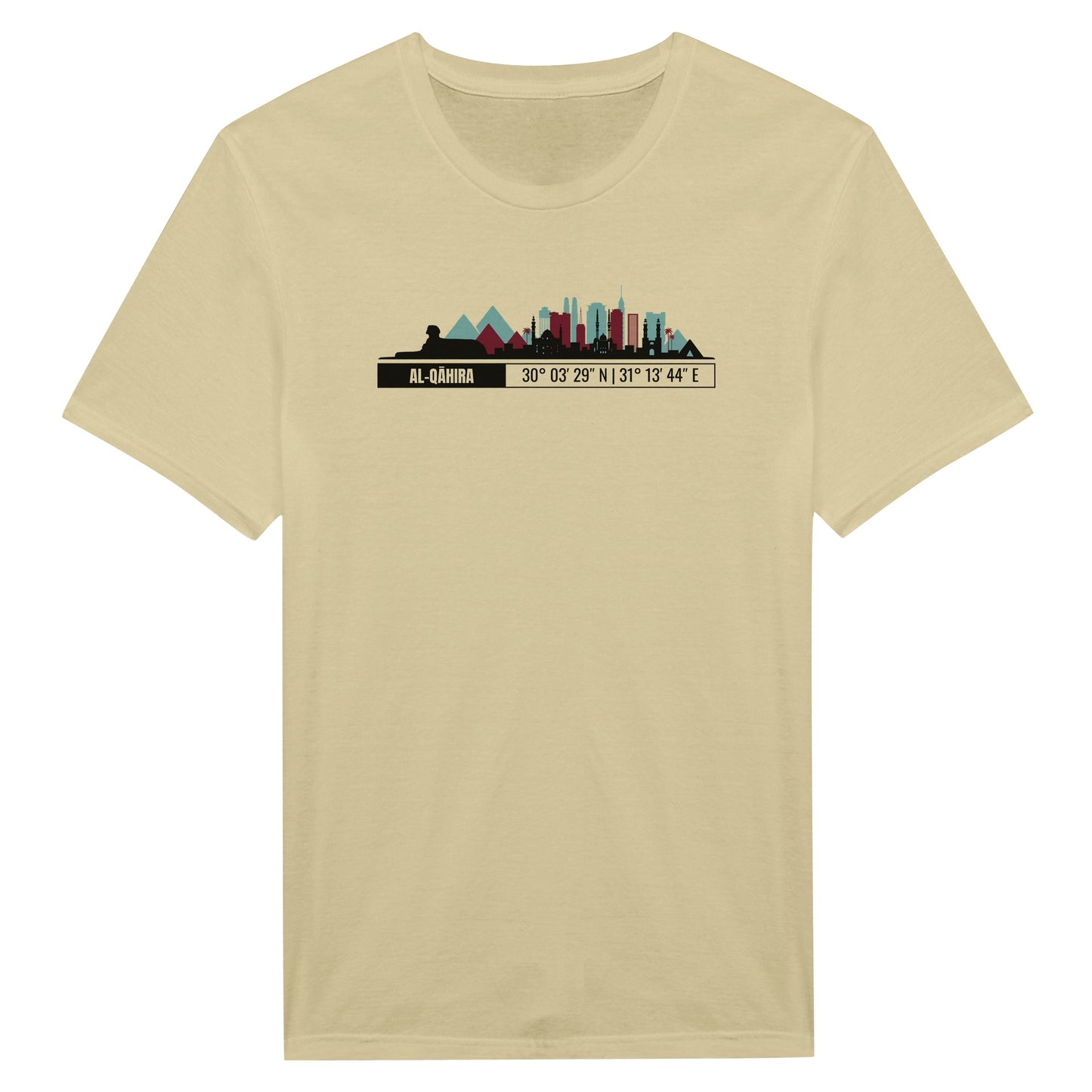 T-Shirt Il Cairo con Skyline e Coordinate – Minimal City Tee, Egypt Travel Gift