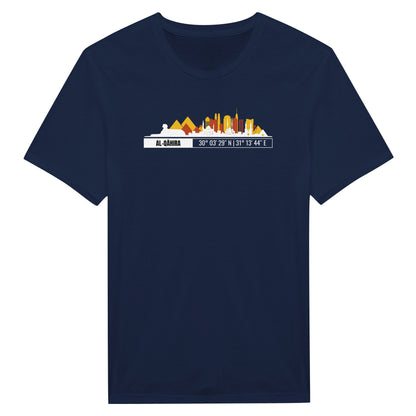 T-Shirt Il Cairo con Skyline e Coordinate – Minimal City Tee, Egypt Travel Gift