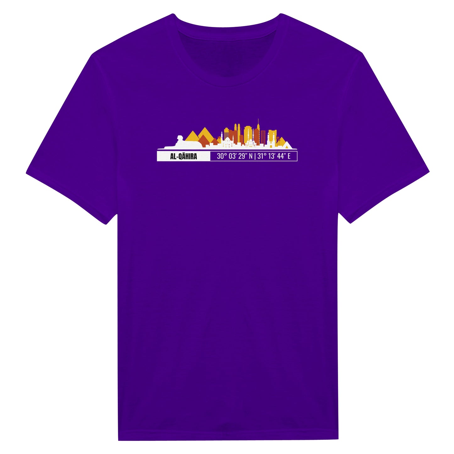 T-Shirt Il Cairo con Skyline e Coordinate – Minimal City Tee, Egypt Travel Gift