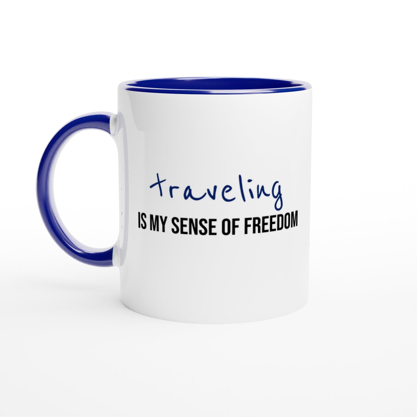 Travel Is Freedom – Tazza  con Frase Motivazionale e Bussola – Mug Minimal per Amanti dell’Esplorazione e dei Viaggi