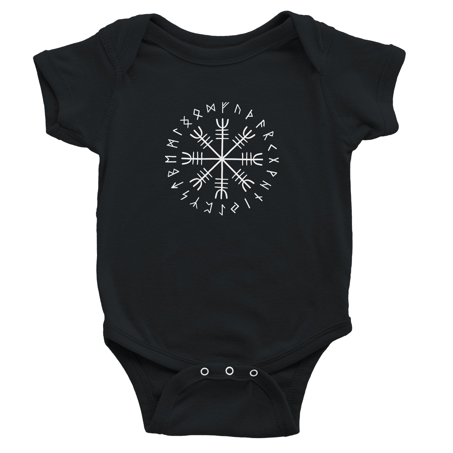 Vegvisir Viking Baby Bodysuit – Norse Compass Symbol Cotton Onesie