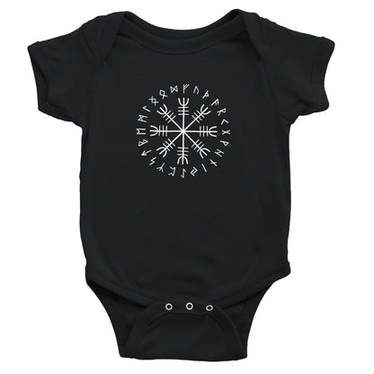 Vegvisir Viking Baby Bodysuit – Norse Compass Symbol Cotton Onesie