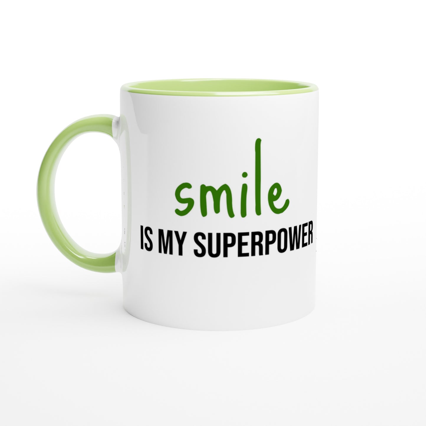 Smile Is My Superpower – Mug Bicolore – Tazza in Ceramica Divertente e Motivazionale