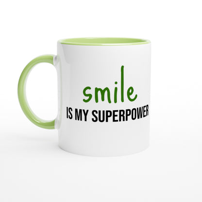 Smile Is My Superpower – Mug Bicolore – Tazza in Ceramica Divertente e Motivazionale
