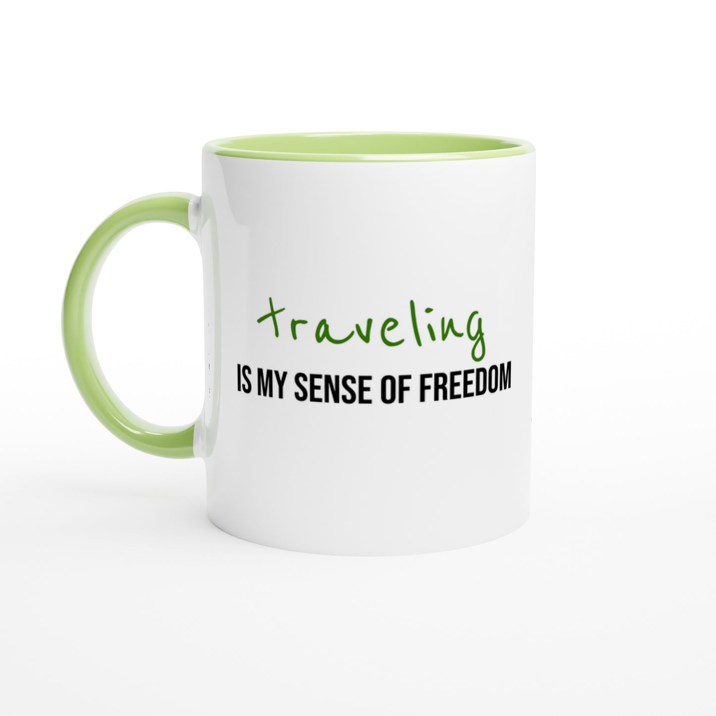 Travel Is Freedom – Tazza  con Frase Motivazionale e Bussola – Mug Minimal per Amanti dell’Esplorazione e dei Viaggi