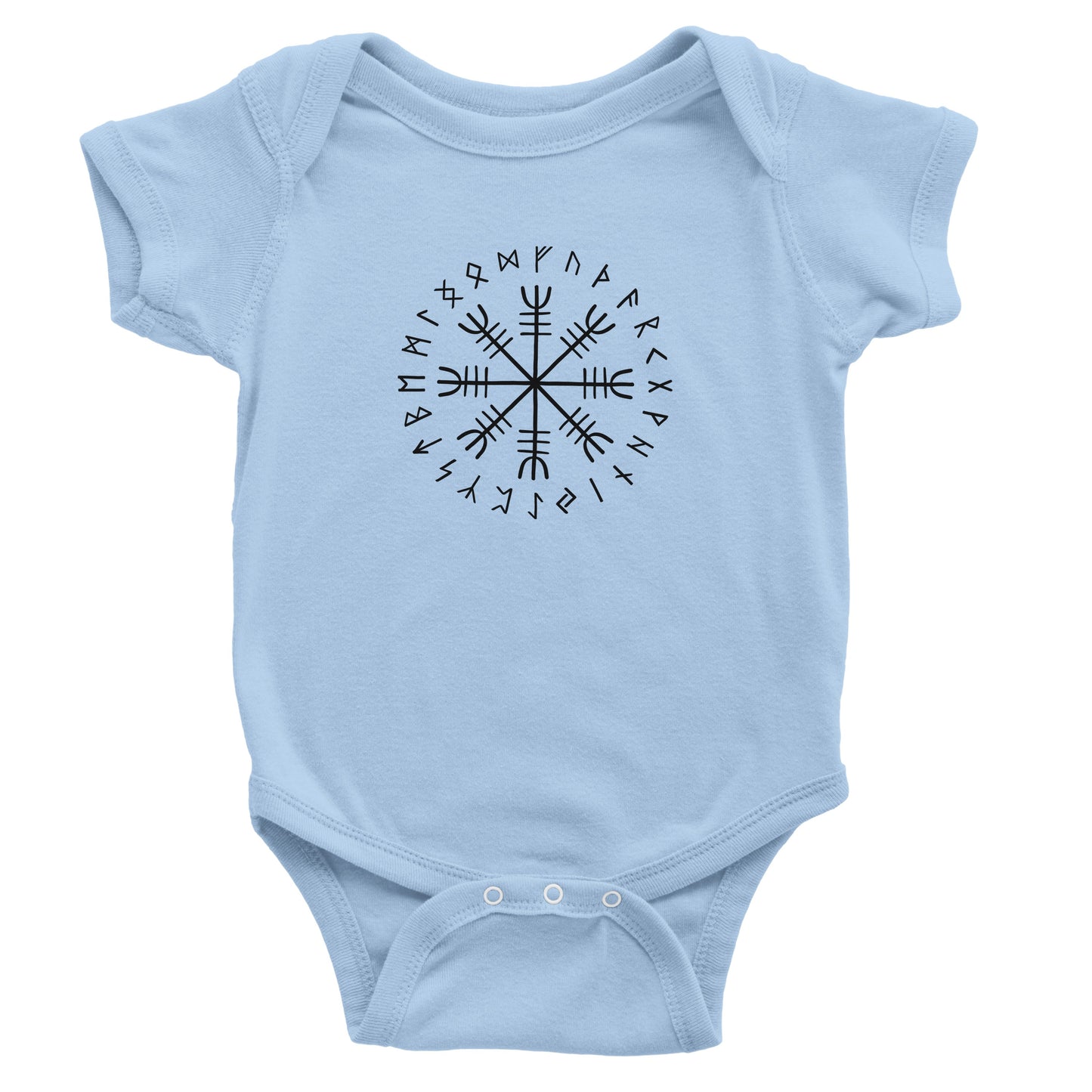 Vegvisir Viking Baby Bodysuit – Norse Compass Symbol Cotton Onesie