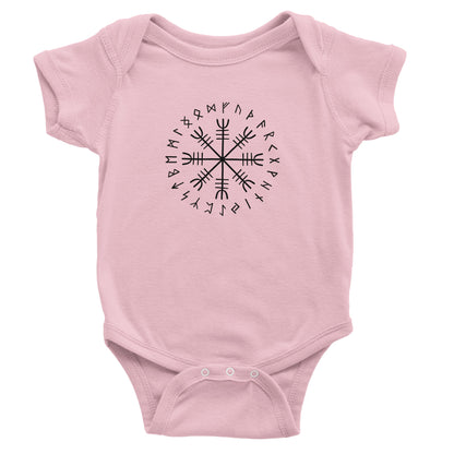 Vegvisir Viking Baby Bodysuit – Norse Compass Symbol Cotton Onesie