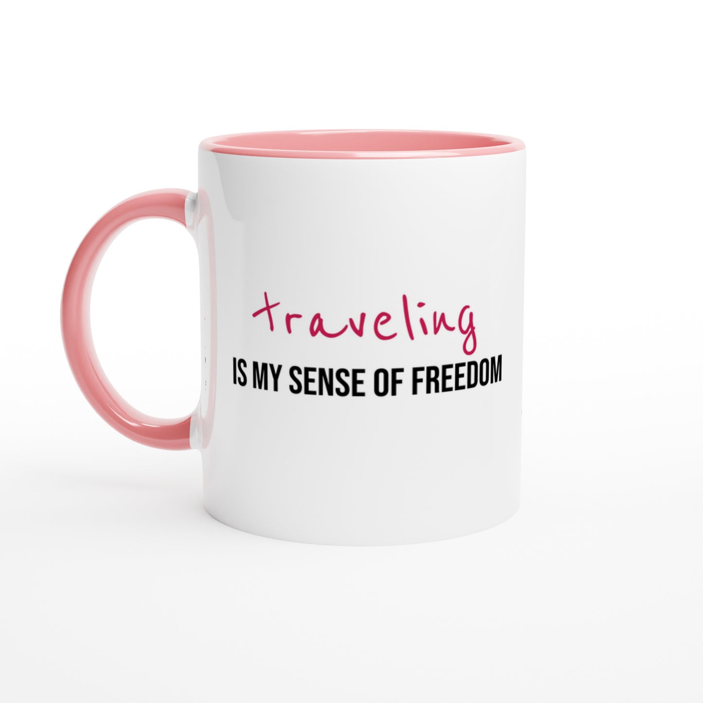 Travel Is Freedom – Tazza  con Frase Motivazionale e Bussola – Mug Minimal per Amanti dell’Esplorazione e dei Viaggi