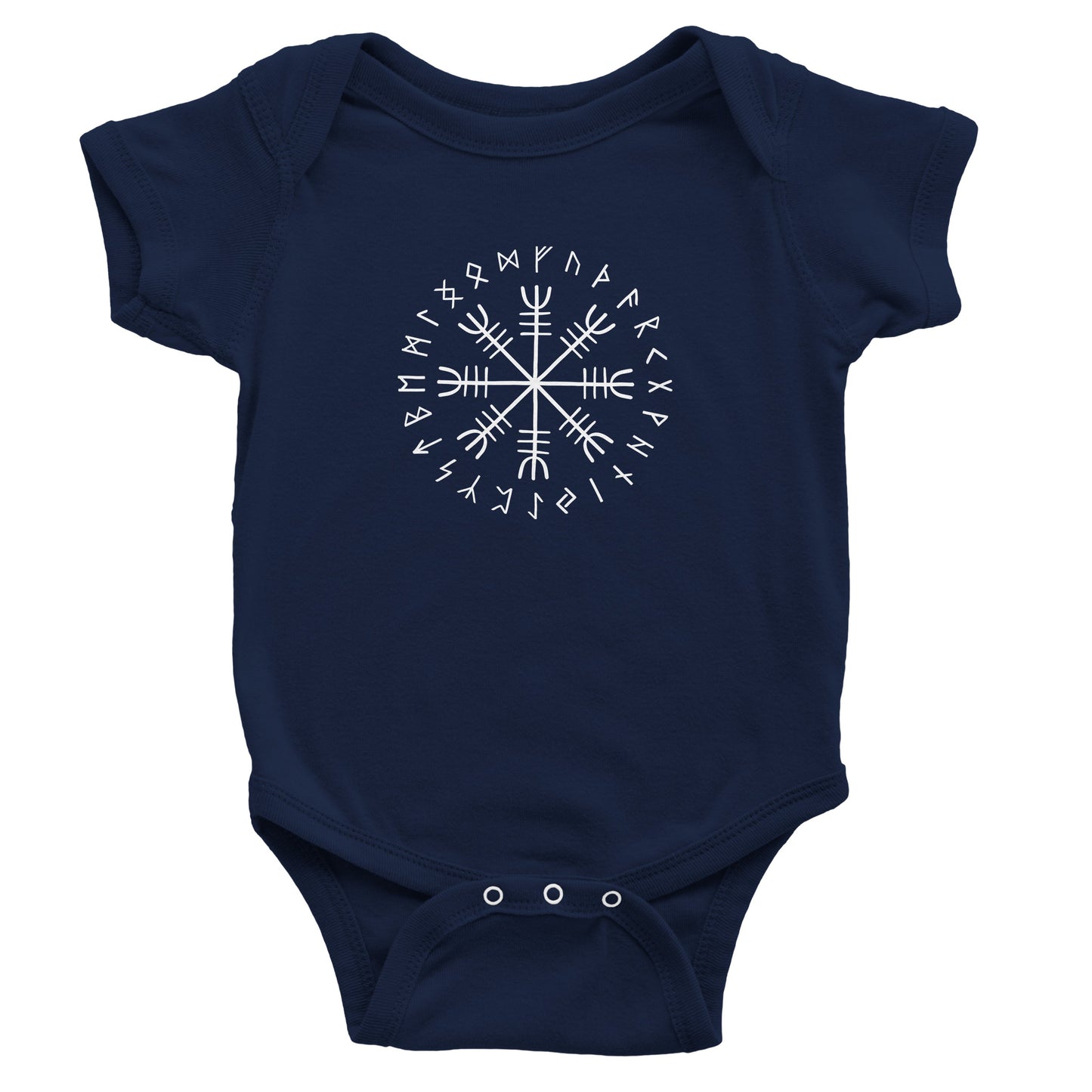 Vegvisir Viking Baby Bodysuit – Norse Compass Symbol Cotton Onesie