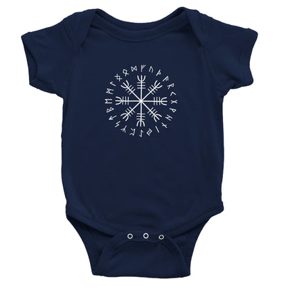 Vegvisir Viking Baby Bodysuit – Norse Compass Symbol Cotton Onesie