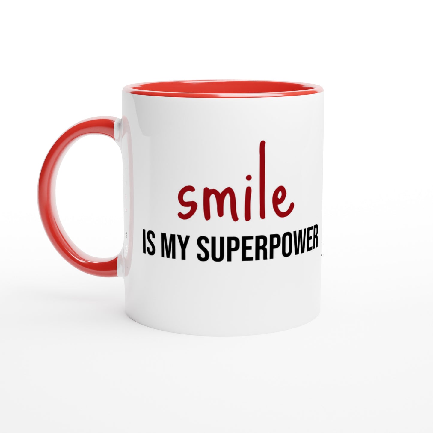 Smile Is My Superpower – Mug Bicolore – Tazza in Ceramica Divertente e Motivazionale