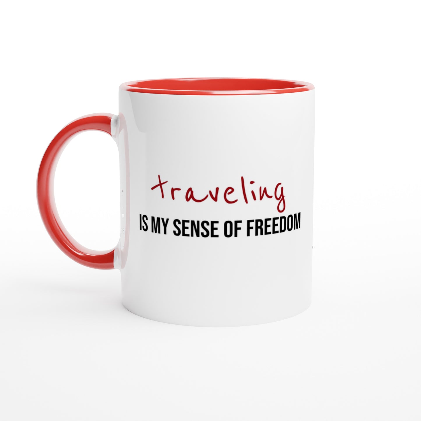 Travel Is Freedom – Tazza  con Frase Motivazionale e Bussola – Mug Minimal per Amanti dell’Esplorazione e dei Viaggi