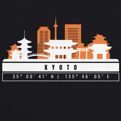 Kyoto Skyline Tote Bag – Borsa in Cotone Riutilizzabile con Coordinate