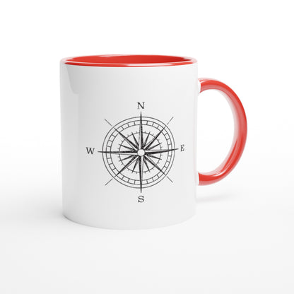 Travel Is Freedom – Tazza  con Frase Motivazionale e Bussola – Mug Minimal per Amanti dell’Esplorazione e dei Viaggi