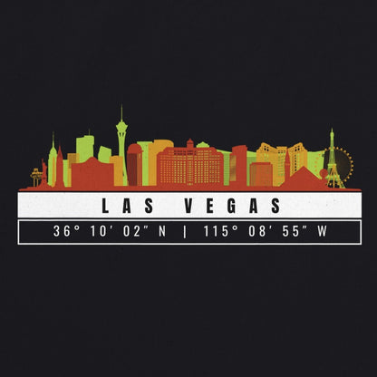 Las Vegas Skyline Tote Bag – Borsa in Cotone Riutilizzabile con Coordinate
