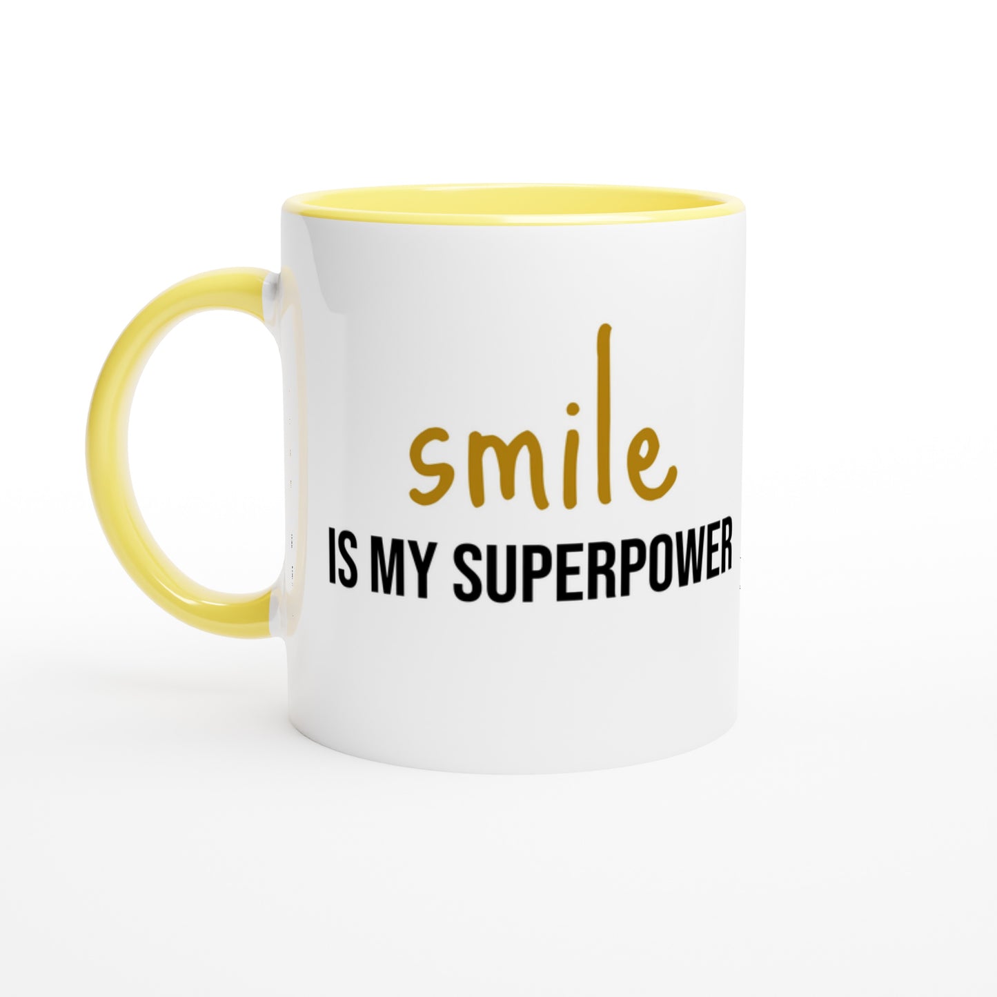 Smile Is My Superpower – Mug Bicolore – Tazza in Ceramica Divertente e Motivazionale