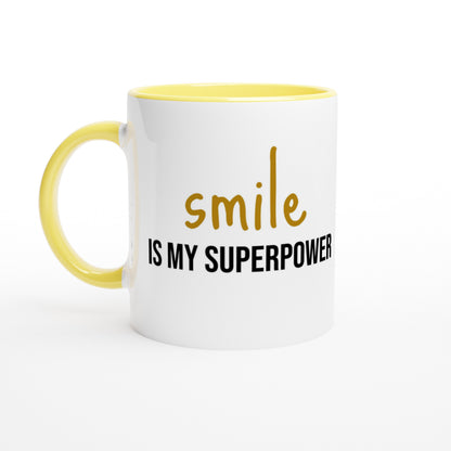 Smile Is My Superpower – Mug Bicolore – Tazza in Ceramica Divertente e Motivazionale