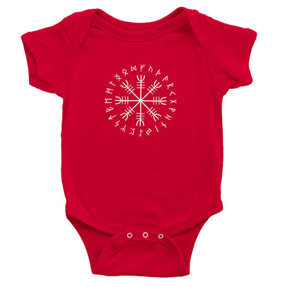 Vegvisir Viking Baby Bodysuit – Norse Compass Symbol Cotton Onesie