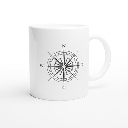 Travel Is Freedom – Tazza  con Frase Motivazionale e Bussola – Mug Minimal per Amanti dell’Esplorazione e dei Viaggi