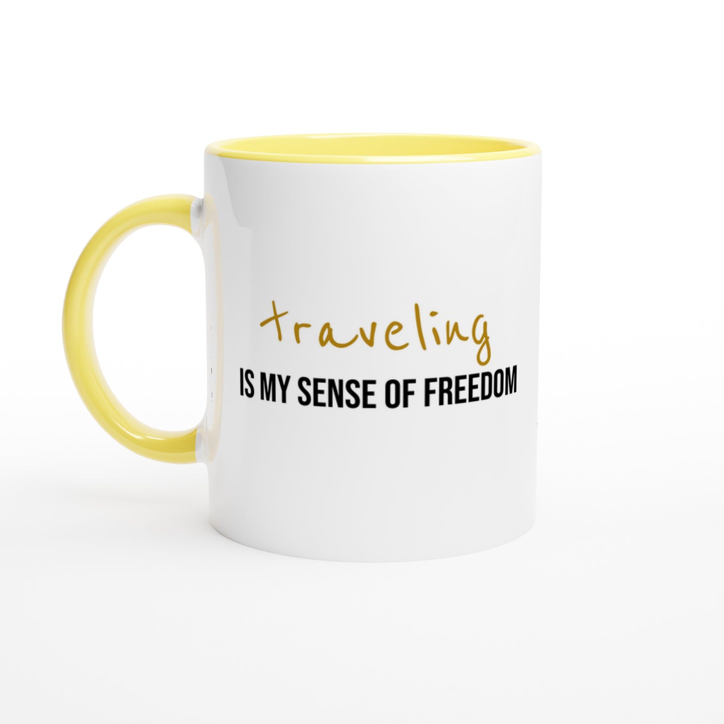 Travel Is Freedom – Tazza  con Frase Motivazionale e Bussola – Mug Minimal per Amanti dell’Esplorazione e dei Viaggi