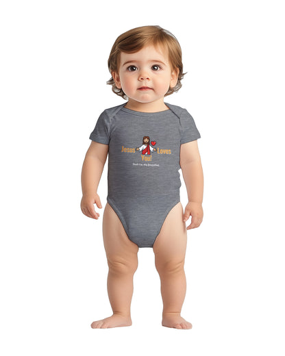 Jesus Loves You But I’m His Favorite Classic Baby Short Sleeve Bodysuit - Funny Christian Humor Baby Outfit