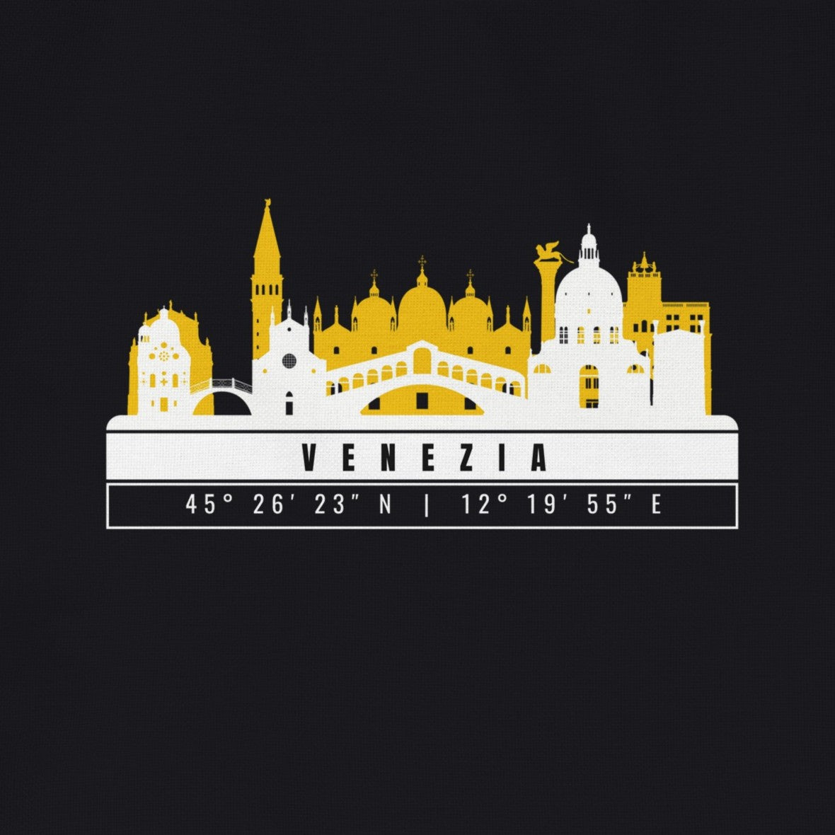 Venezia Skyline Tote Bag – Borsa in Cotone Riutilizzabile con Coordinate