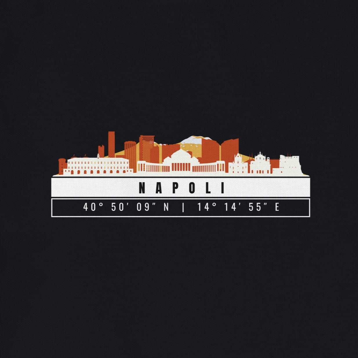 Napoli Skyline Tote Bag – Borsa in Cotone Riutilizzabile con Coordinate